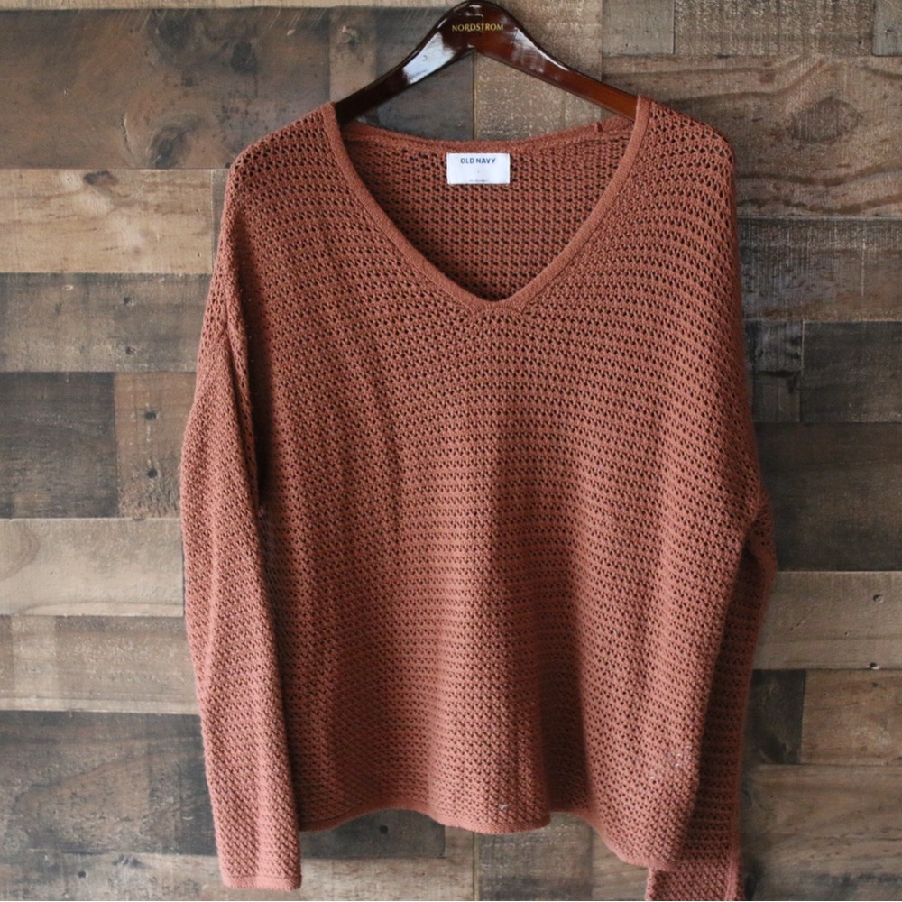Knit Brown V-Neck Sweater
